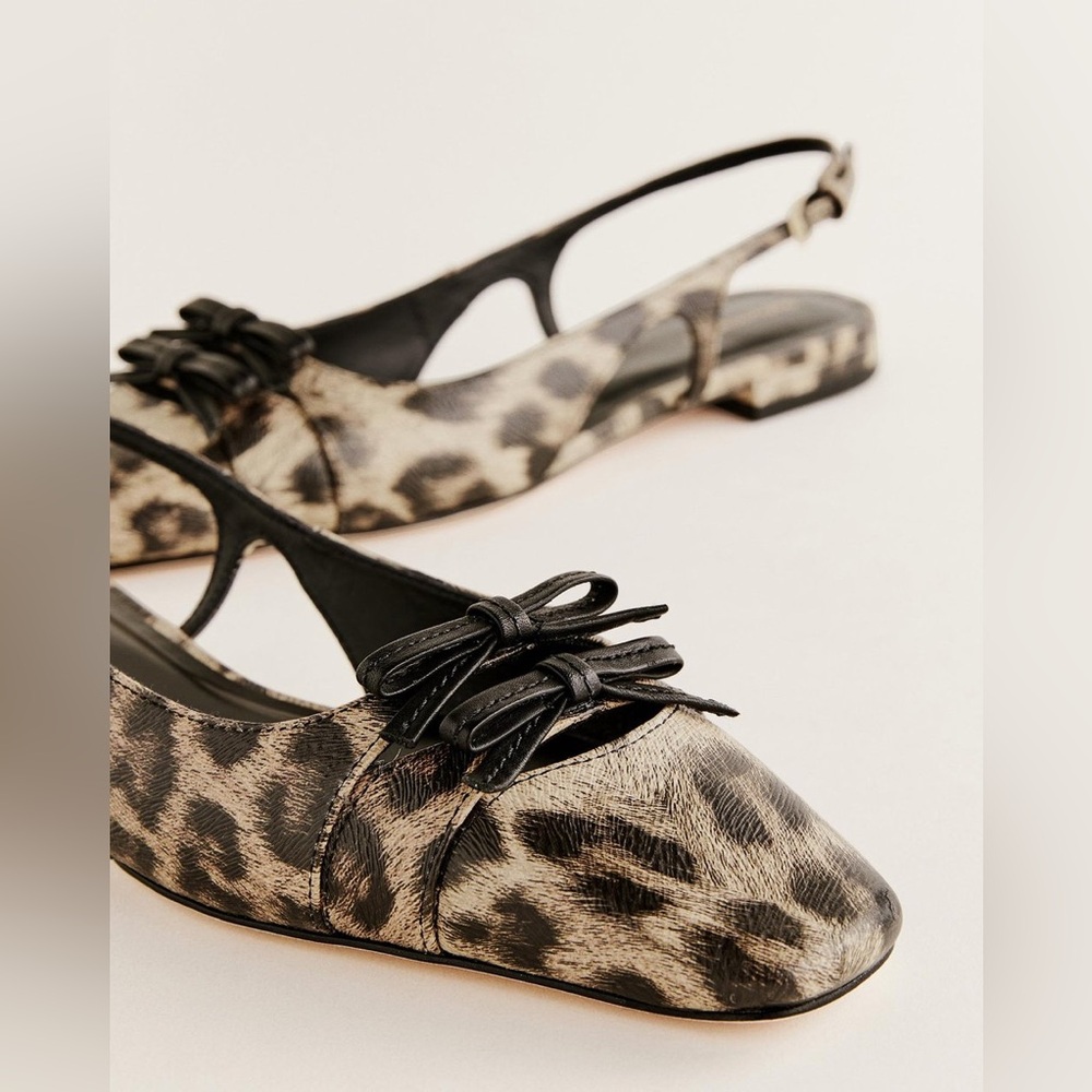 nWT reformation Tammy slingback flat in leopard print - size 7 - Picture 2 of 4